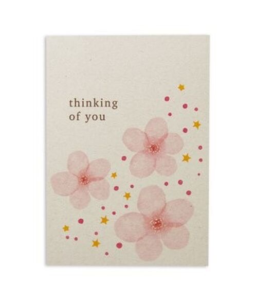 Postcard + envelope 'thinking of you'