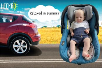 Housse de siège bébé été anti-transpiration pour poussettes - jusqu'à 15 mois environ - coque de siège bébé poussette et siège auto pour bébé tapis enfant - universel - filles garçons - gris neutre avec coeurs 10