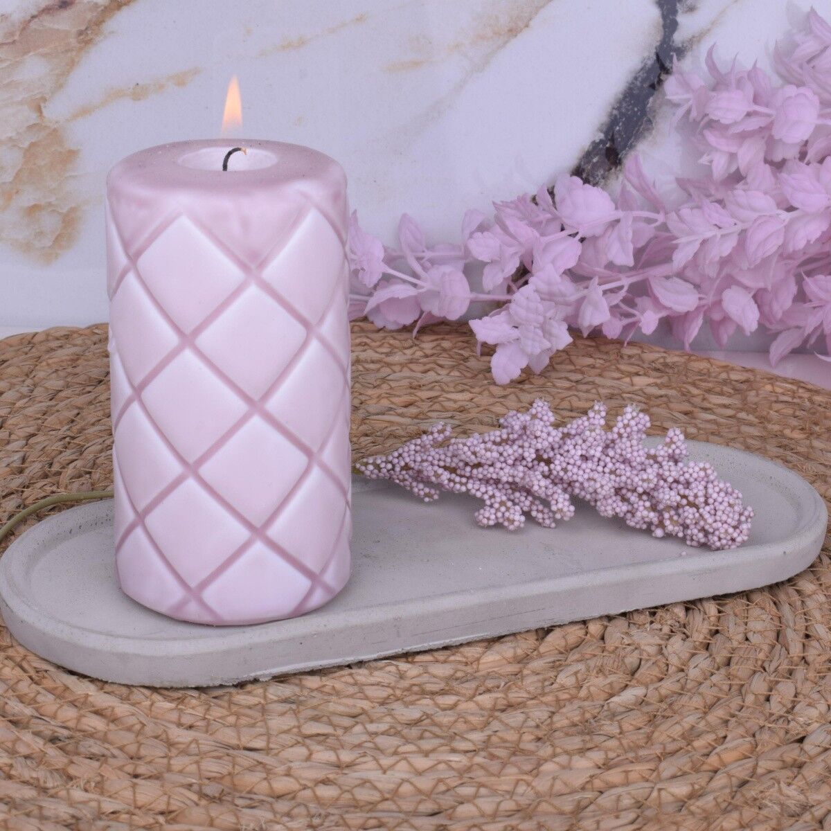 Dekotablett Beton Serviertablett 23x9,5x1,5cm Kerzentablett