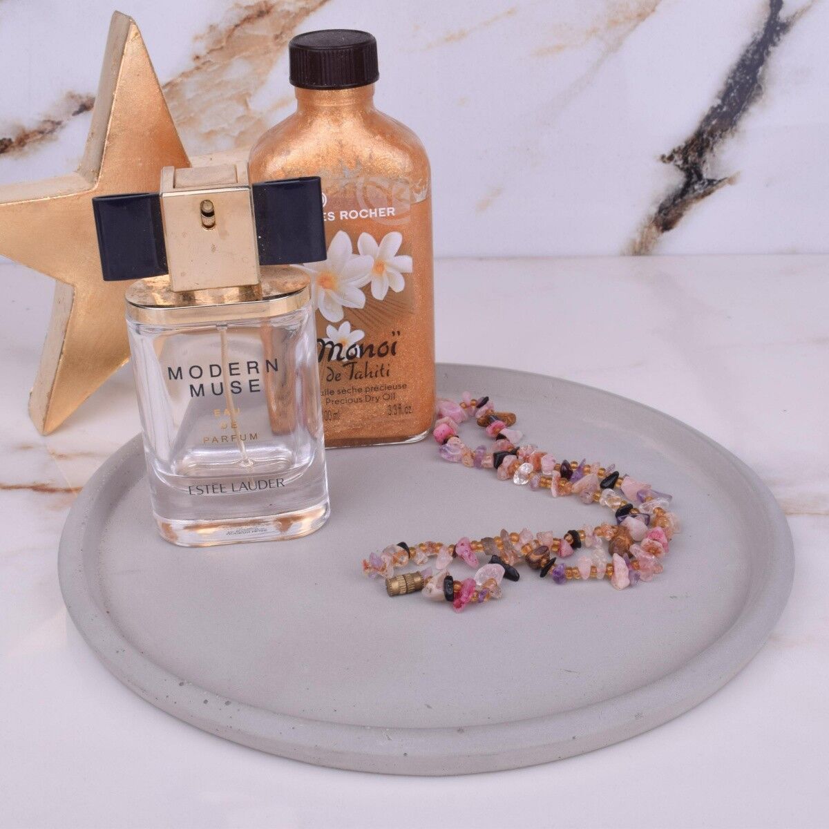 Dekotablett Beton Serviertablett 24x1,5cm Kerzentablett