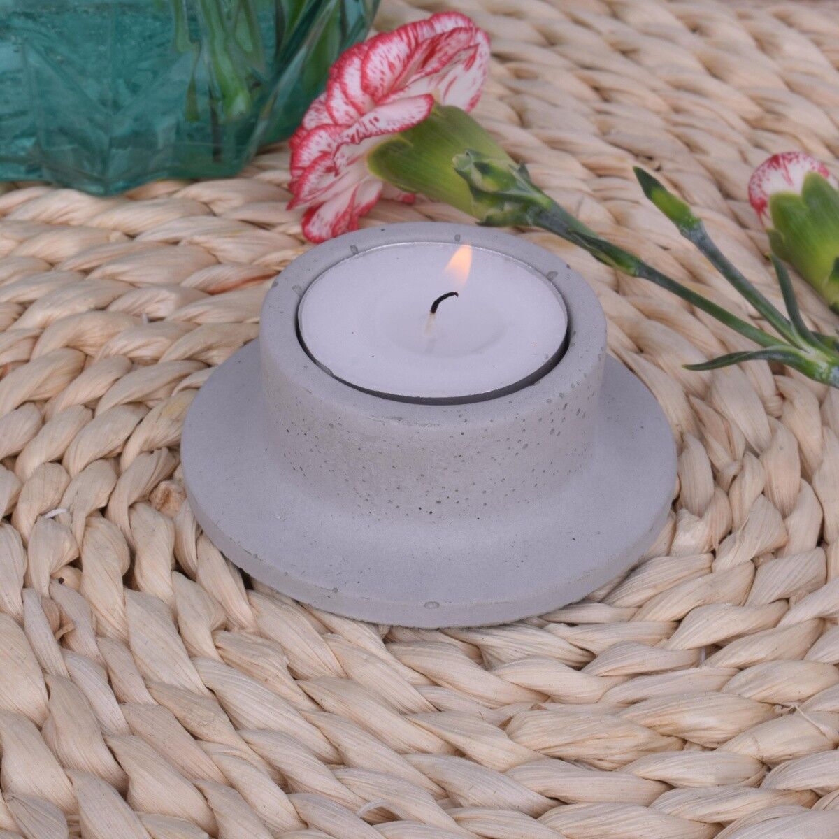 Teelicht Stumpenkerzen Kerzenhalter Beton 3er Set