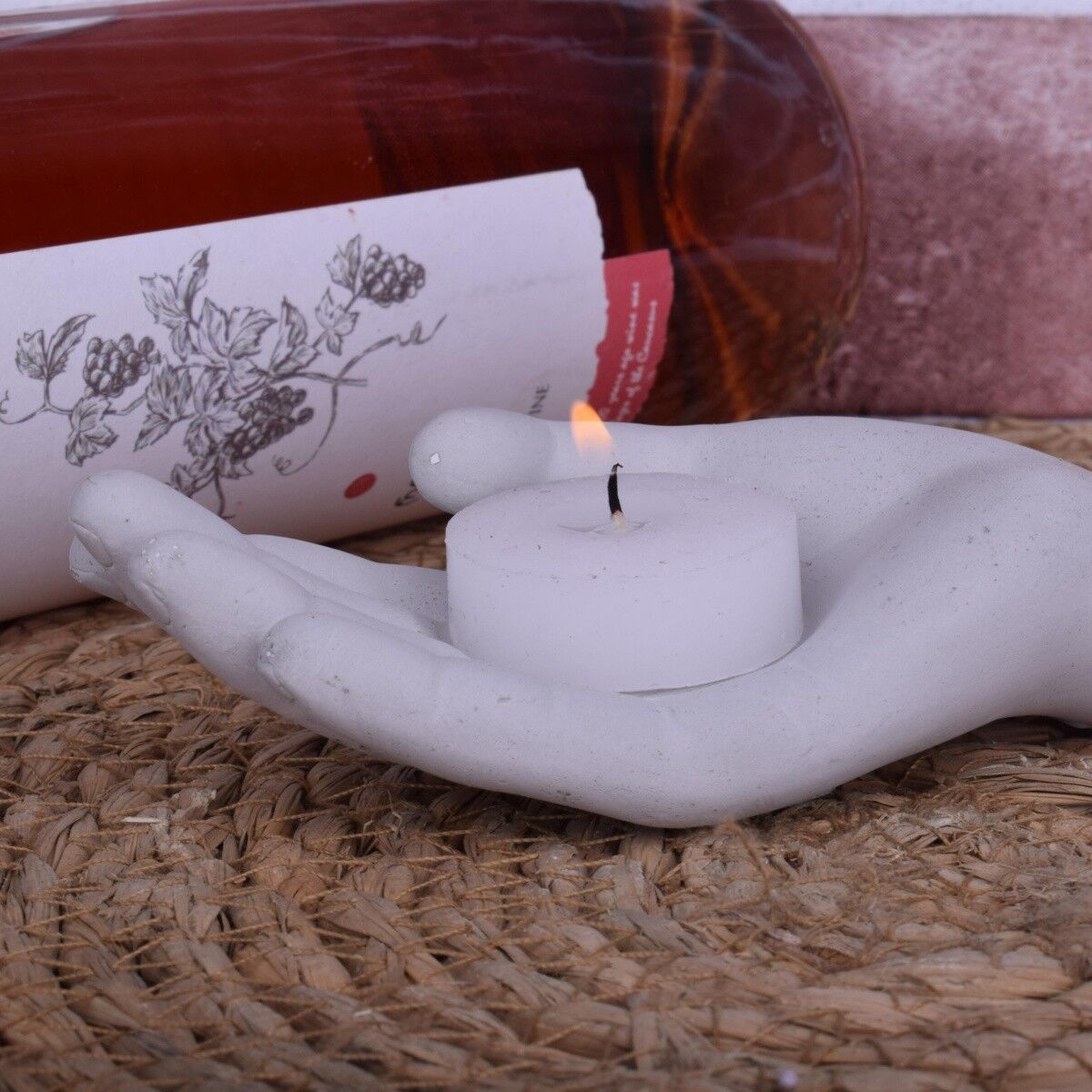 Teelicht Kerzenhalter "Gebende Hand" Beton Dekoration Unikat