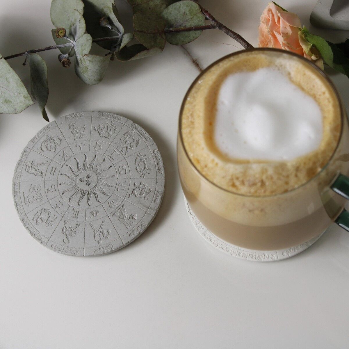 Untersetzer "Sternzeichen" Beton (2er Set) Ø12cm Deko
