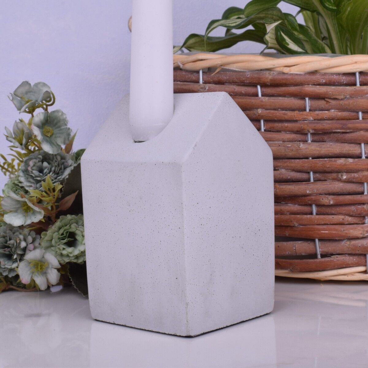 Design Beton-Deko "Großes Haus" Kerzenhalter Reagenzglas