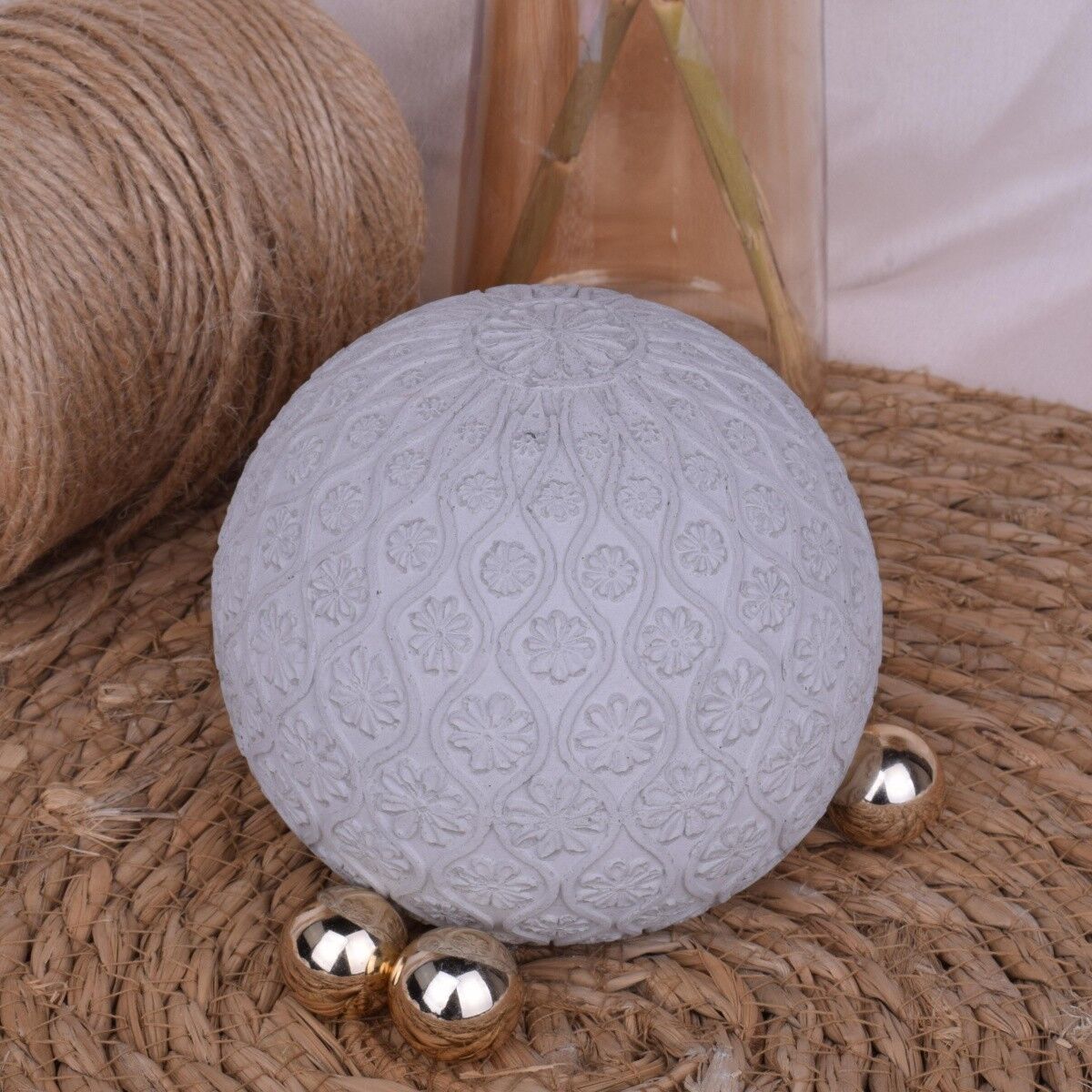 Dekokugel "Mandala" Beton Design Tisch Dekoration