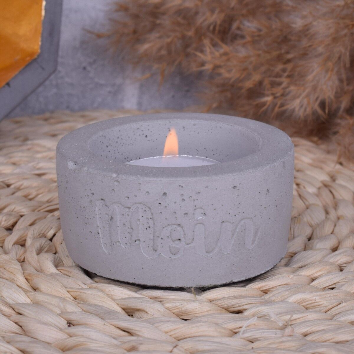 Teelicht Kerzenhalter "Moin" Beton Deko Kerze