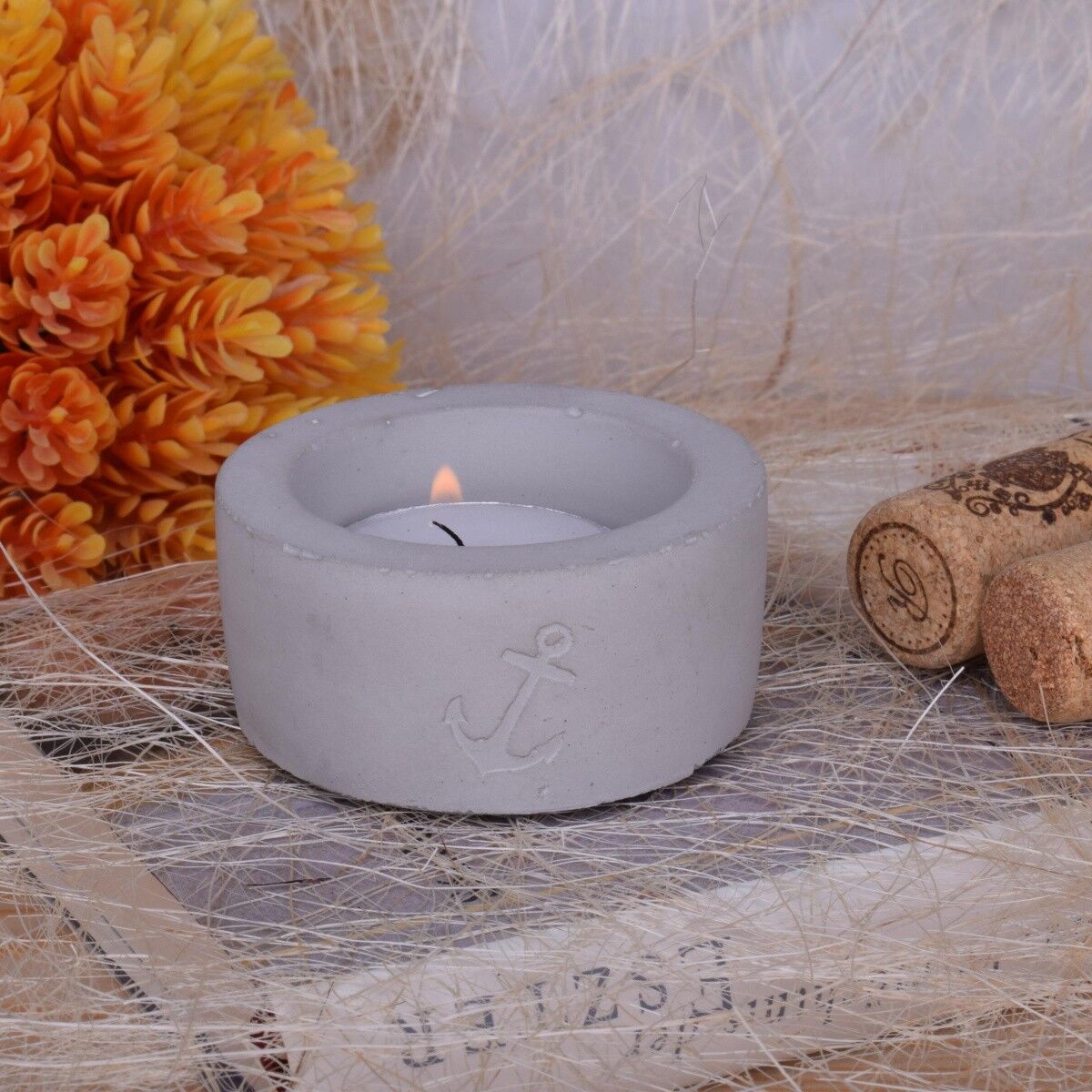 Teelicht Kerzenhalter "Anker" Beton Beton Deko Kerze