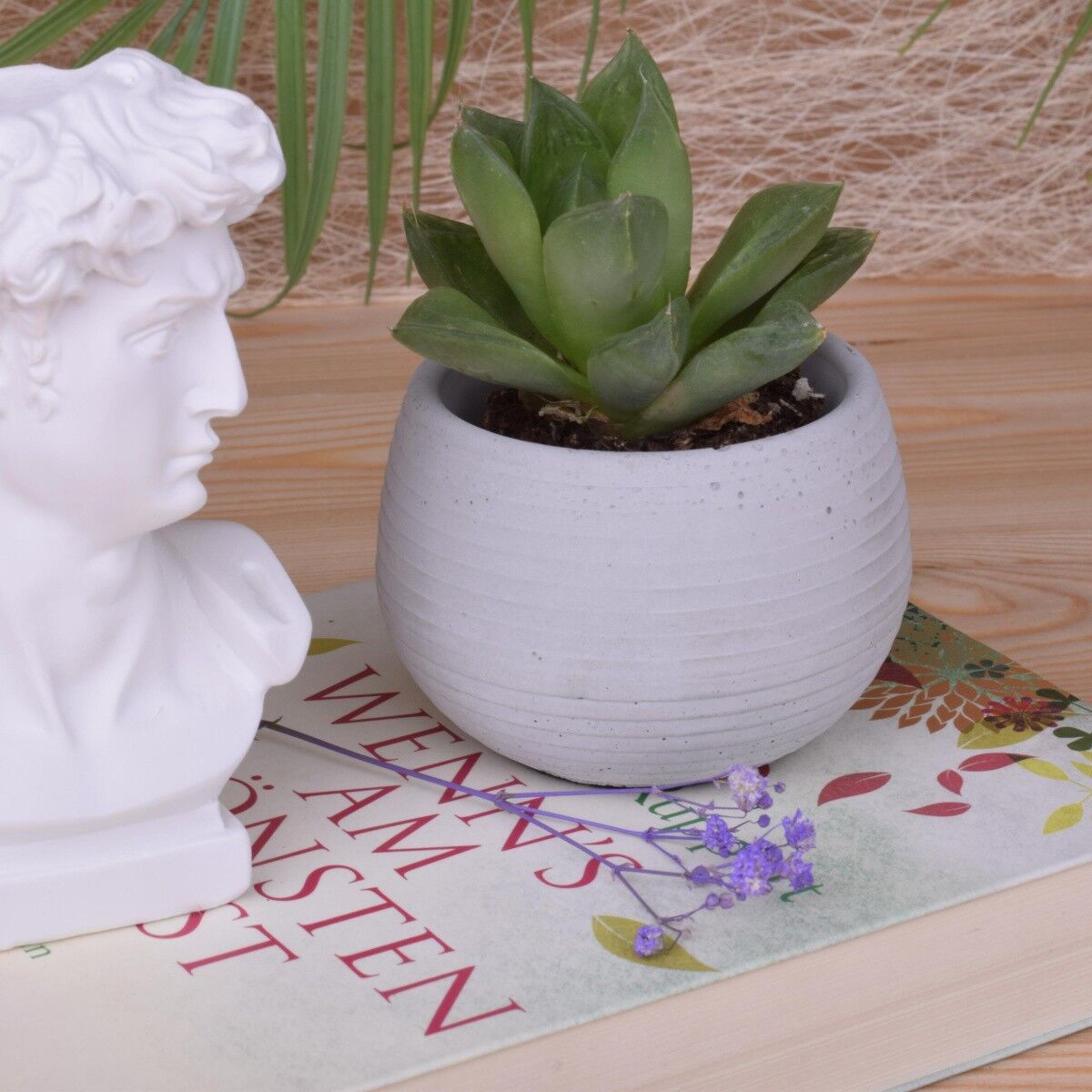 Teelicht Kerzenhalter Windlicht "Roma" Beton Deko Blumentopf