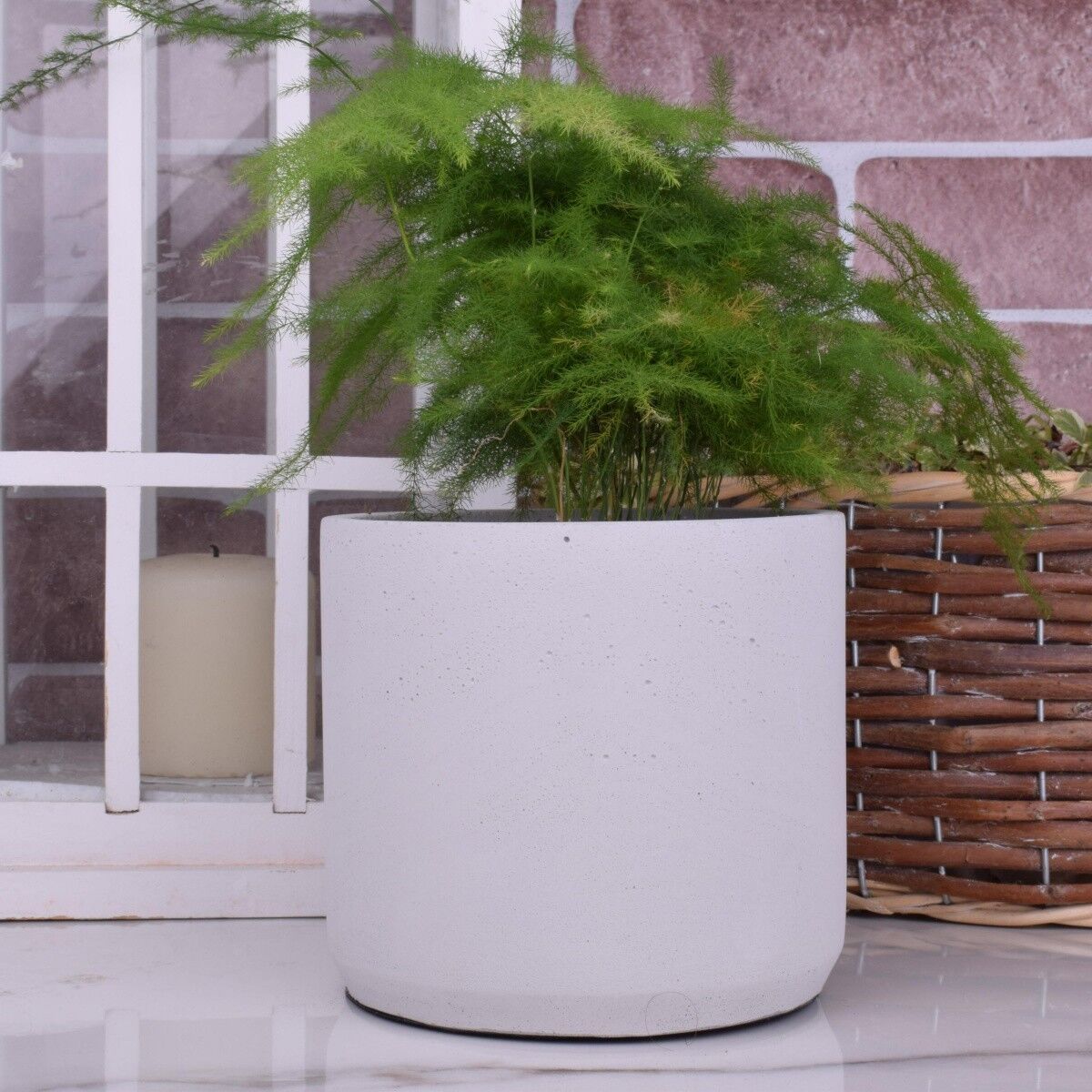 Pflanztopf Blumentopf "Pillar" Beton Übertopf Ø14cm