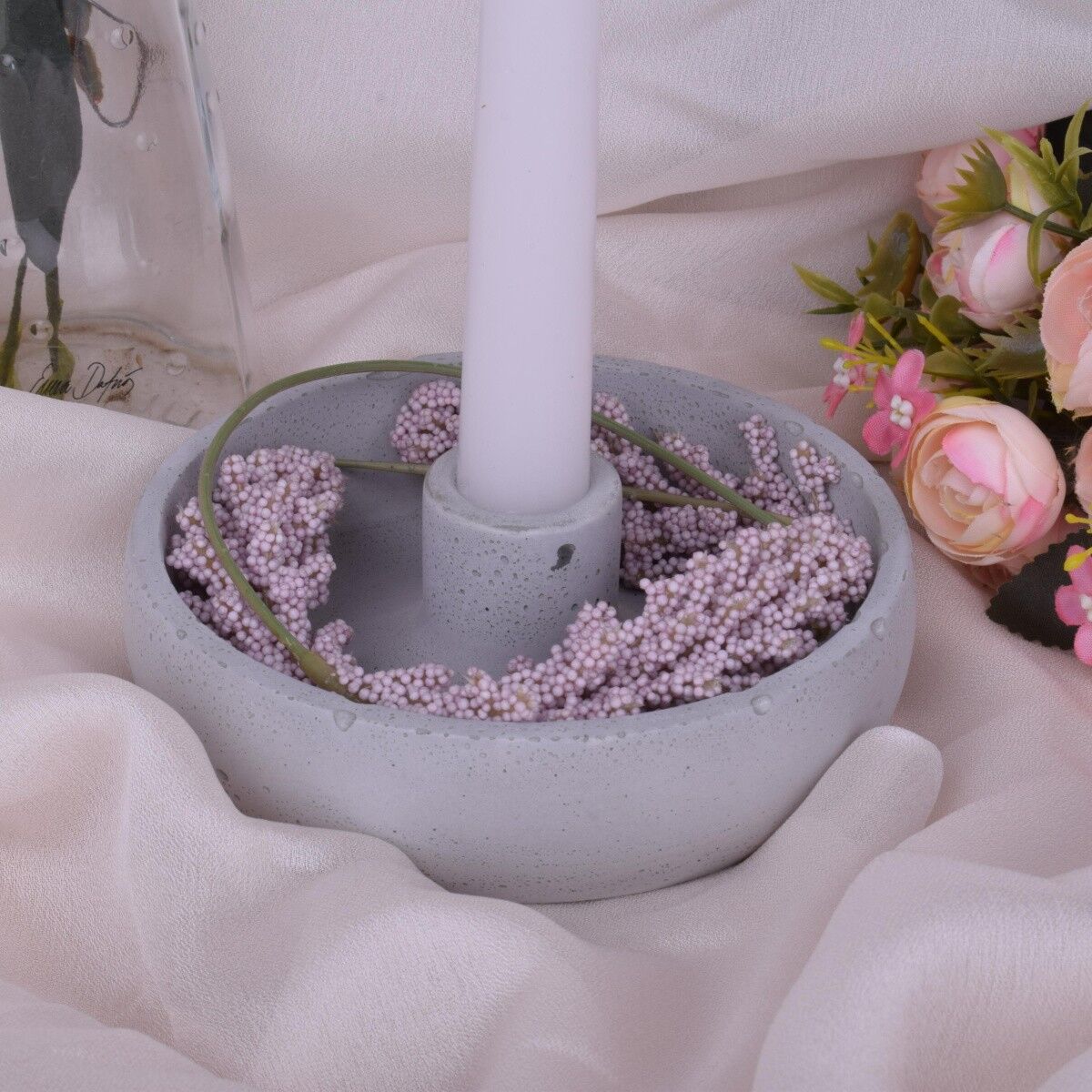 Kerzenhalter "Ronda" Beton-Design Tisch Kerze Wohnzimmer