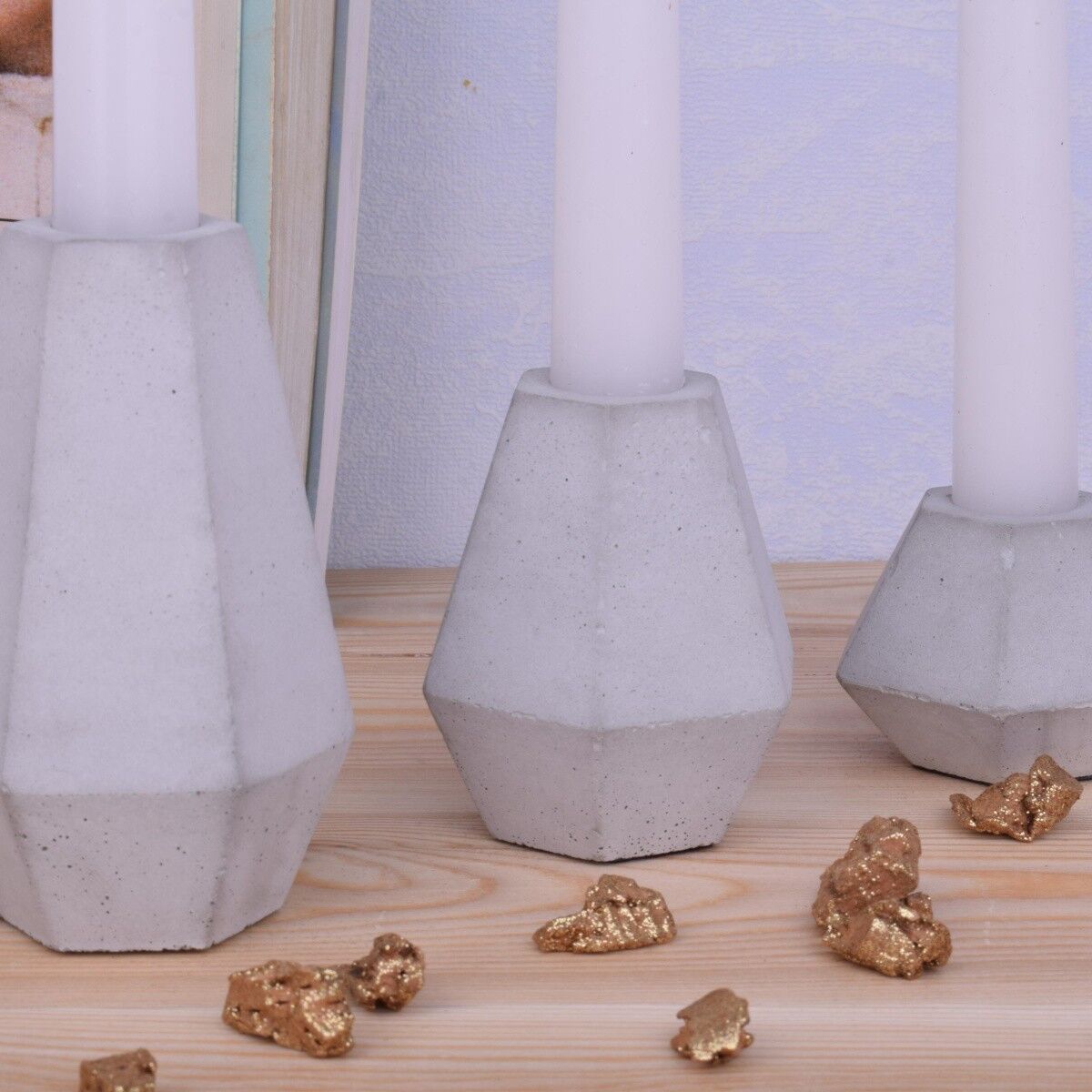 Kerzenhalter Kerzenständer "Trio" 3er Set Beton-Design