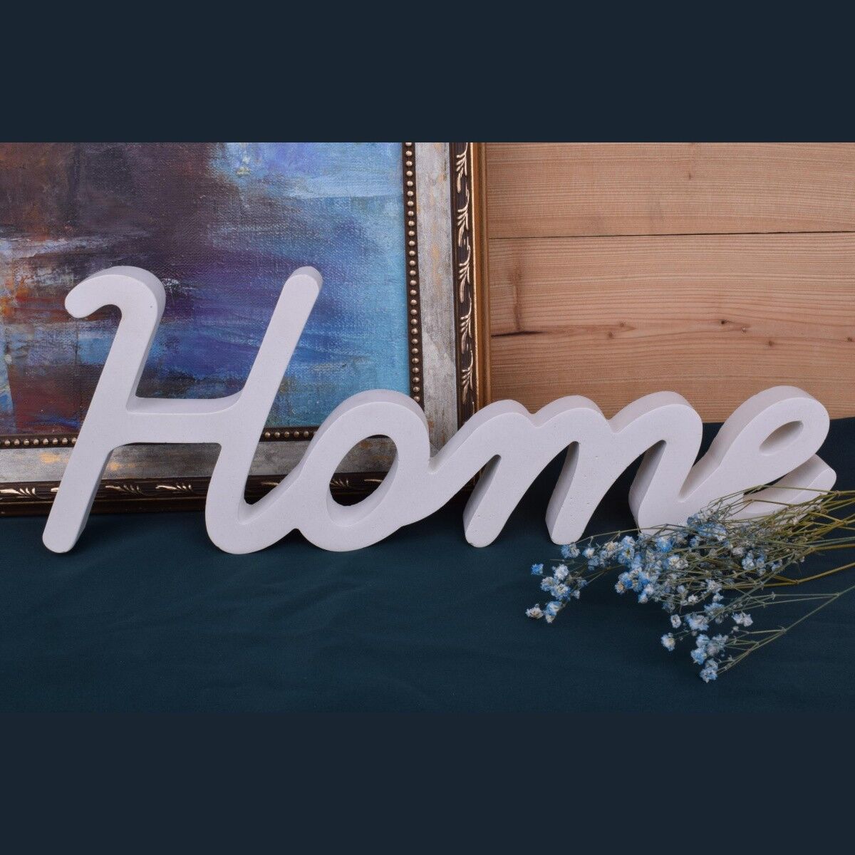 Scritta decorativa bianca "Home" decorazione murale unica
