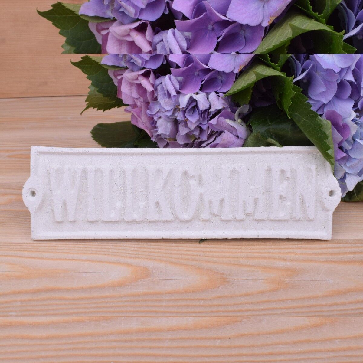 Cartello decorativo bianco "Benvenuto" decorazione murale unica