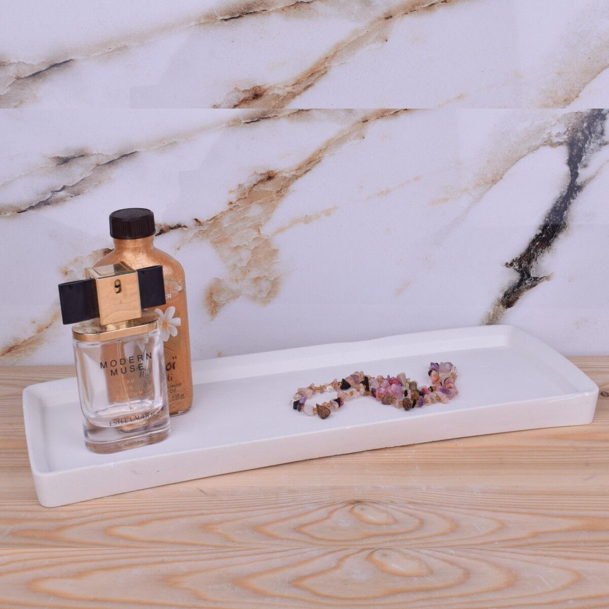 Vassoio decorativo design bianco vassoio portacandele portacandele