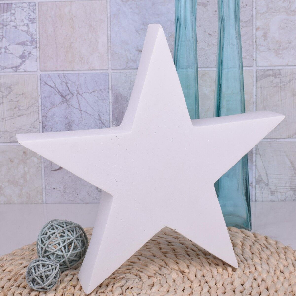 Decorativo stella bianca decorazione design grigio misura L 25x25x5cm