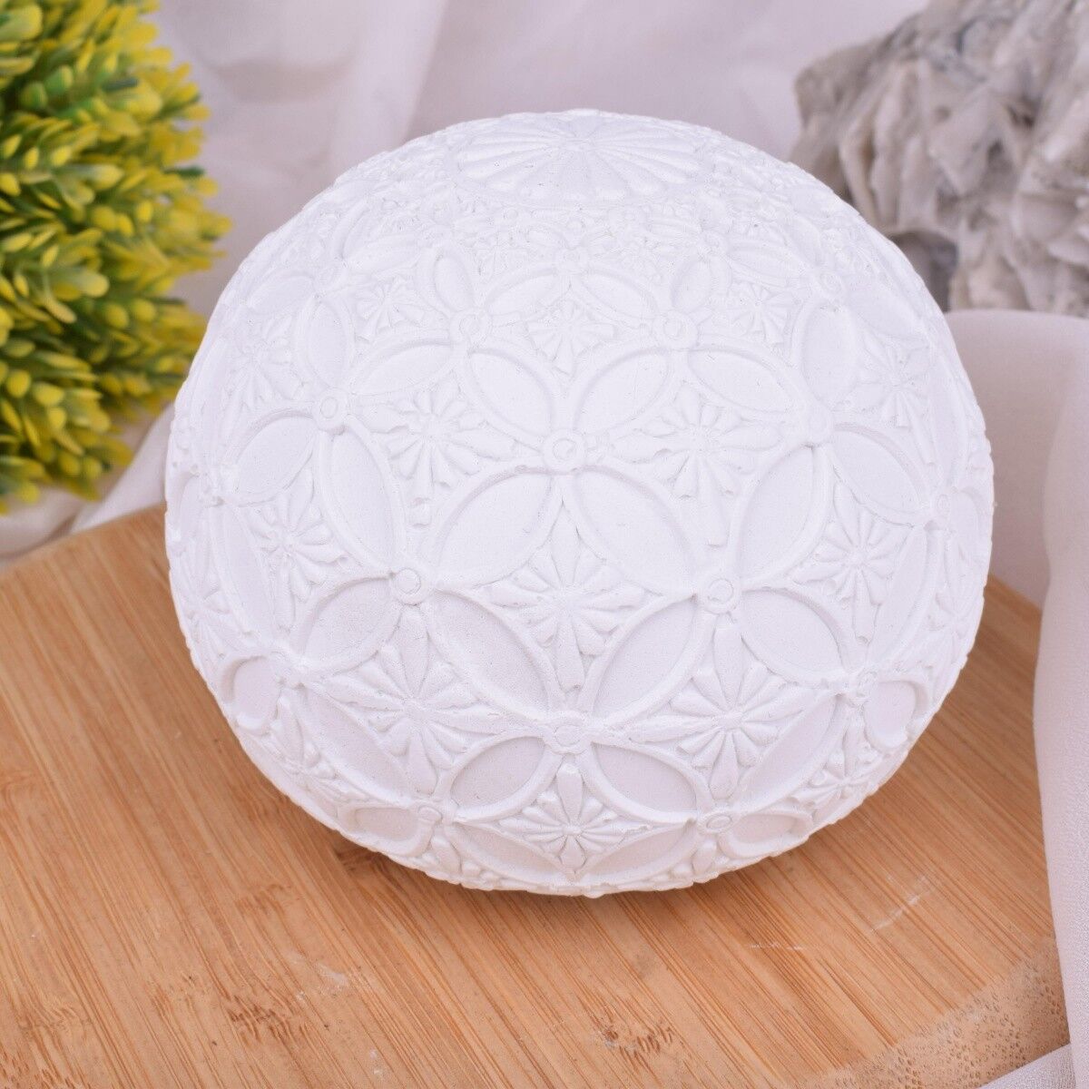 Sfera decorativa "Eternity" bianca set di 2 Decorazione da tavola di design