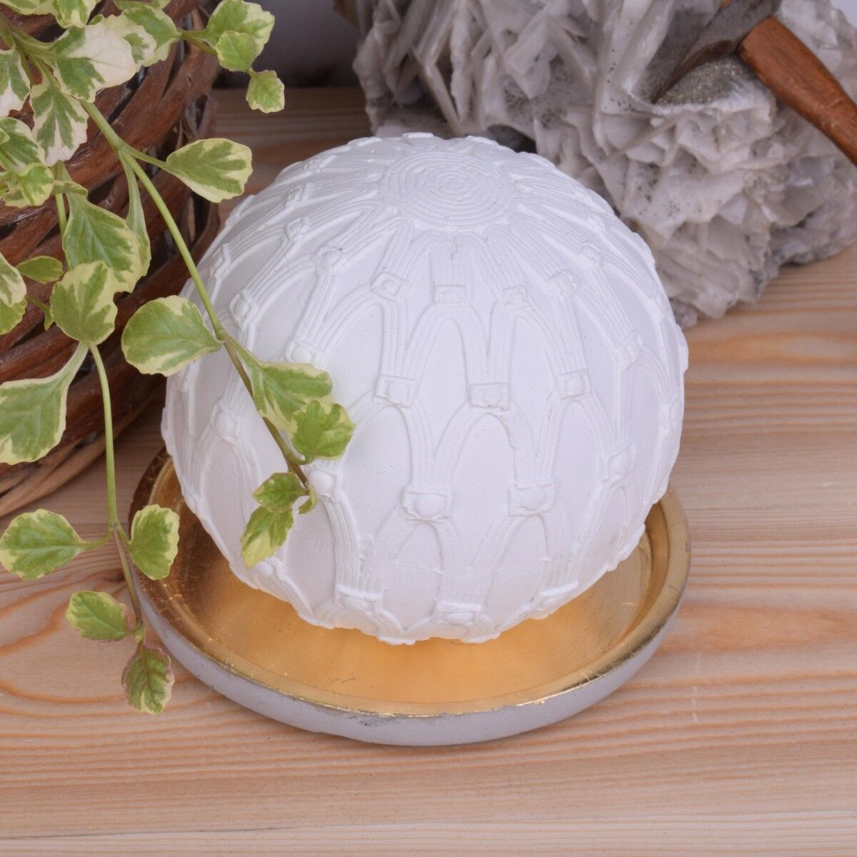 Sfera decorativa "Svezia" bianca decorazione della tavola del soggiorno