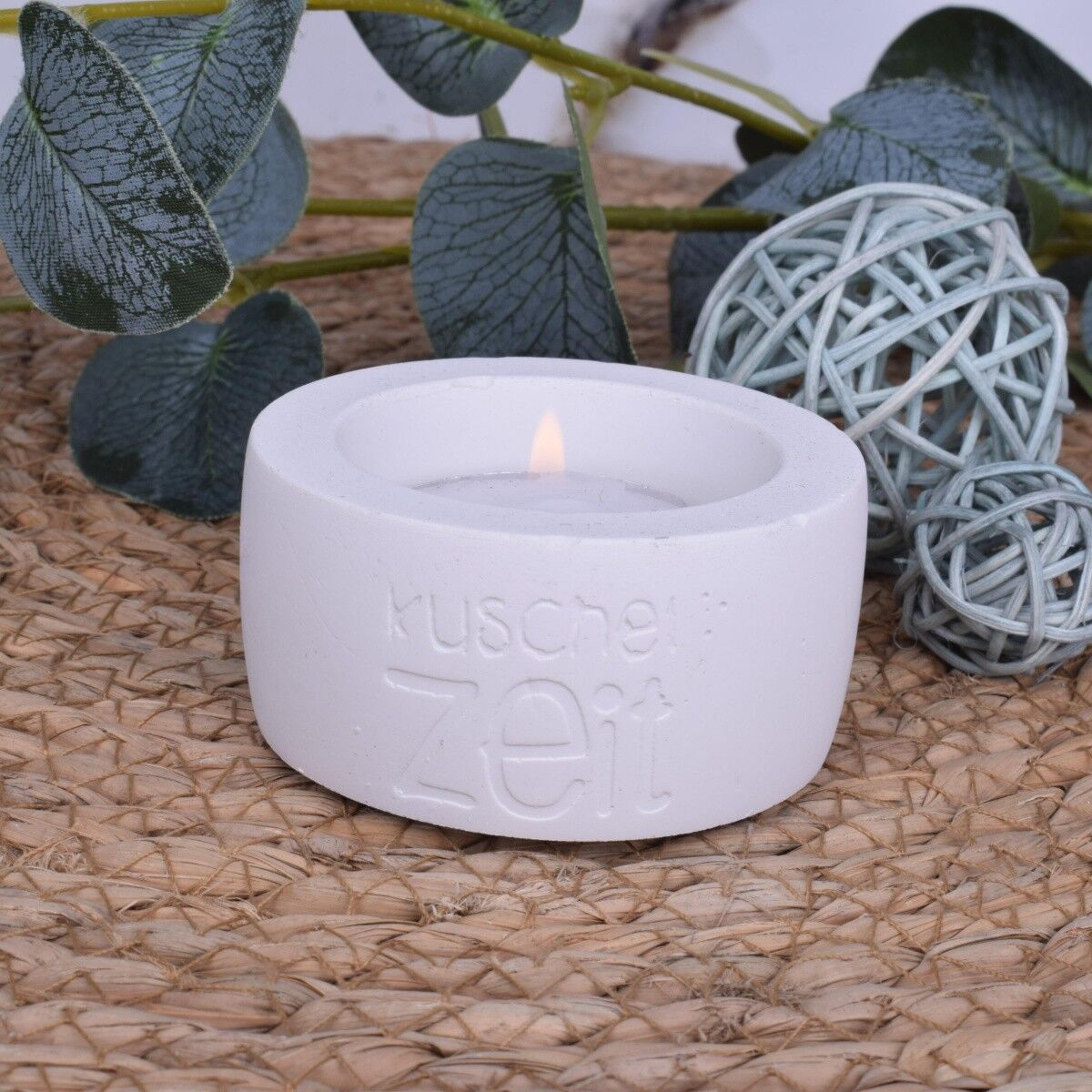 Portacandele Tealight "tempo delle coccole" Candela decorativa bianca