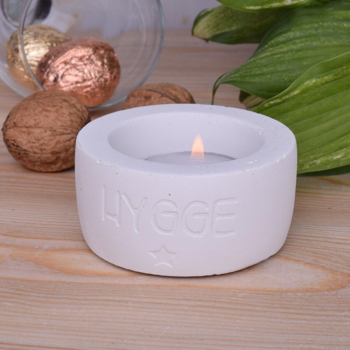 Portacandele Tealight "Hygge" Candela decorativa bianca