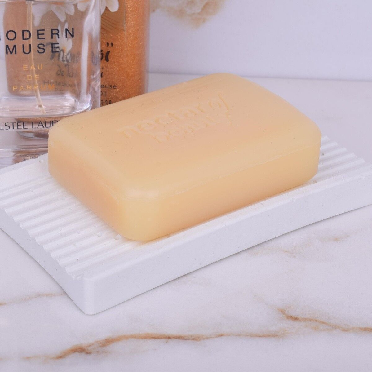 Portasapone "Stream" Sapone Lavabo Bagno Design Bianco