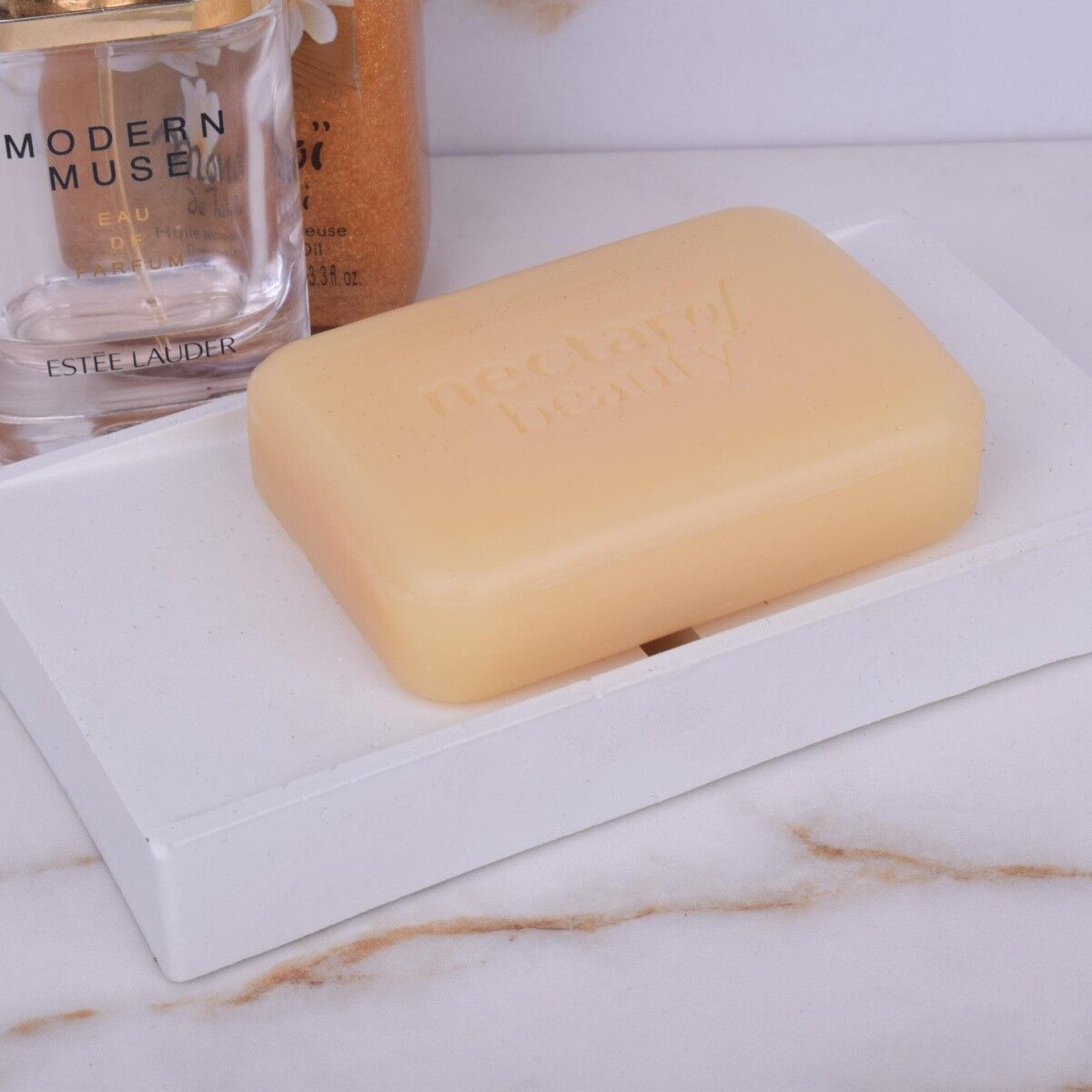 Portasapone "Dualus" Bianco Design Lavandino Bagno Sapone