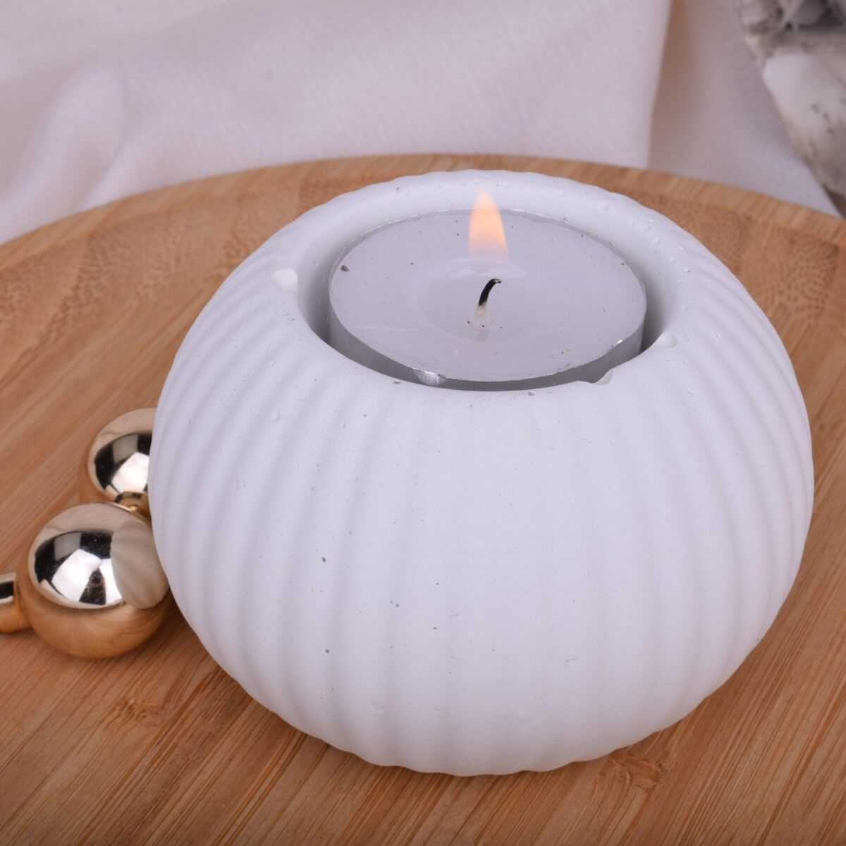 Portacandele Tealight "Circulation" set di 2 design bianco Ø8cm