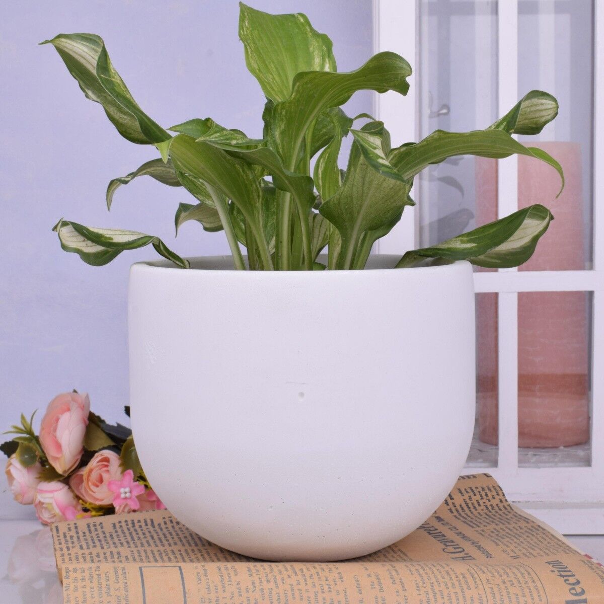 Portavasi fioriera "Stylo" cachepot bianco Ø15cm