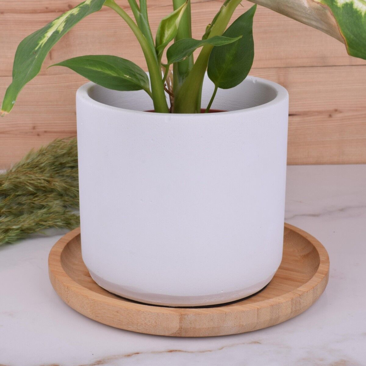 Portavasi Fioriera "Pillar" Cachepot bianco Ø14cm