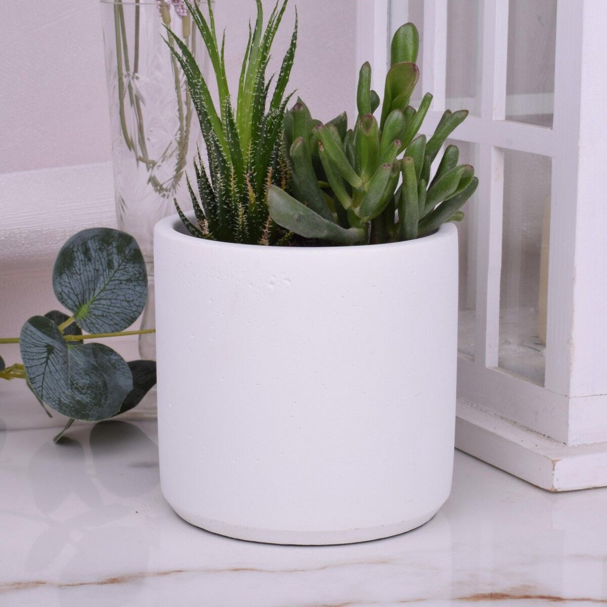 Portavasi fioriera "Ines" cachepot bianco Ø11cm