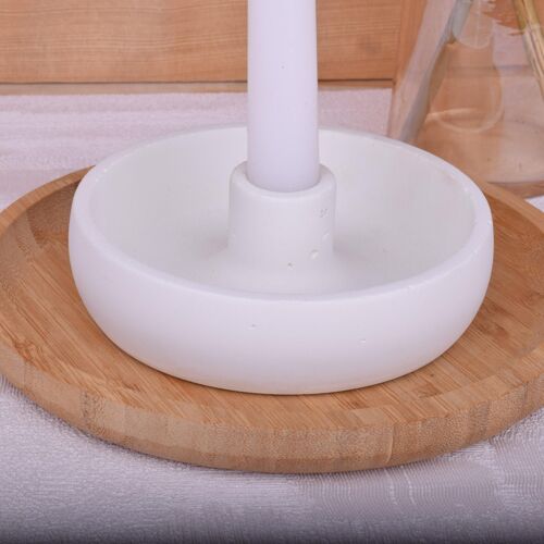 Kerzenhalter "Ronda" Weiß-Design Tisch Kerze Wohnzimmer
