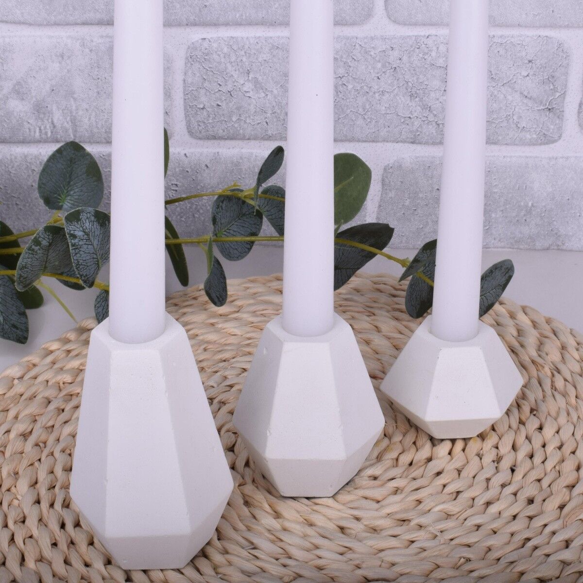 Portacandele "Trio" set di 3 design bianco