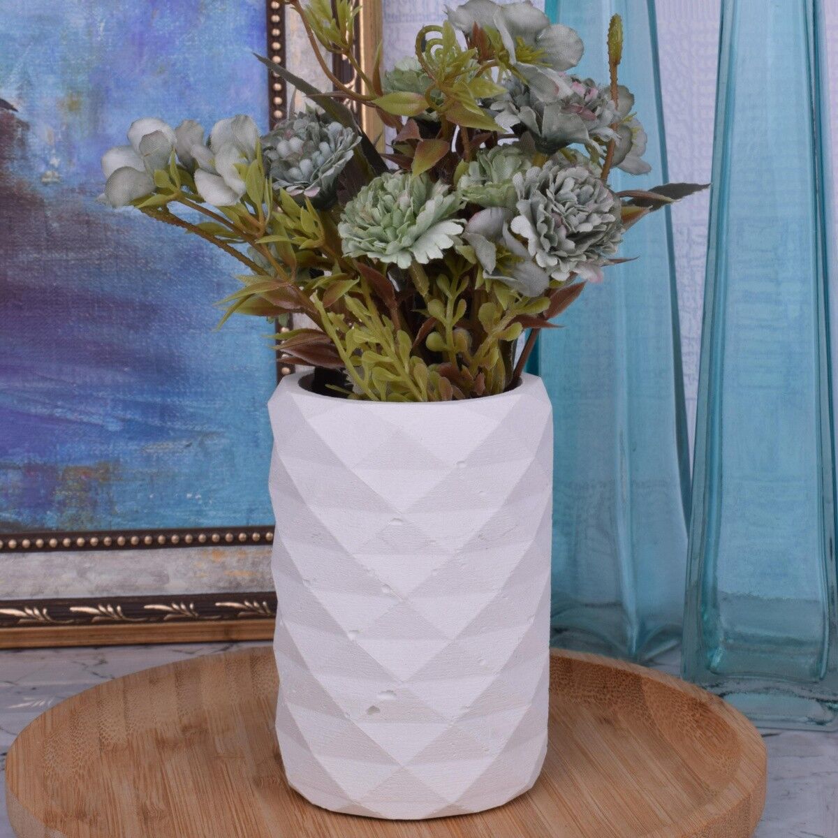 Portapenne ufficio organizer per vasi design bianco "Francoforte".