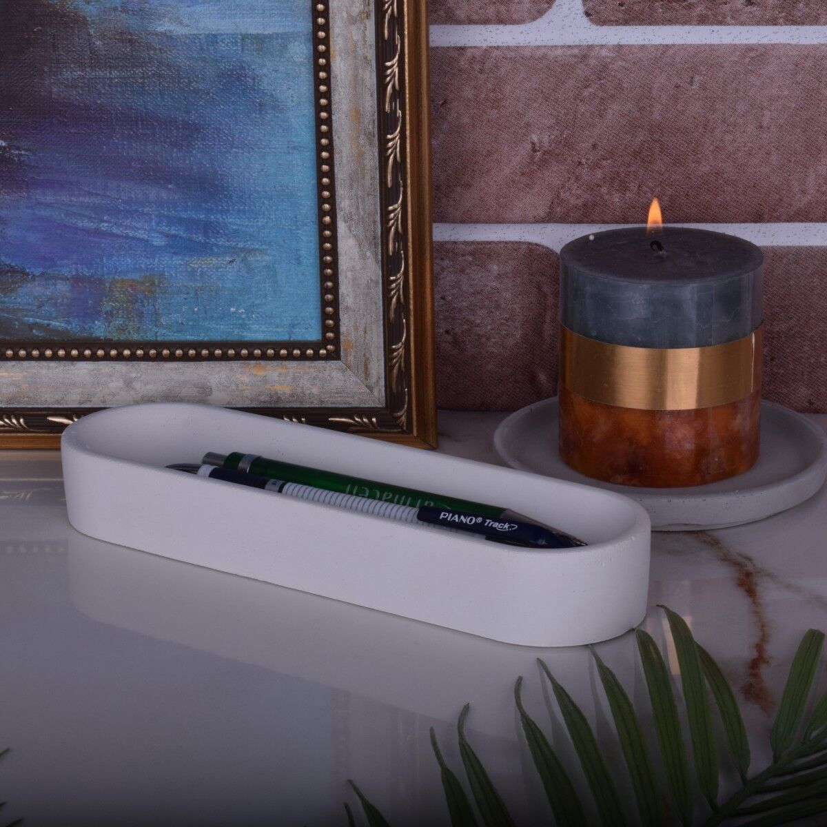 Organizer da scrivania "Miri" portapenne design bianco ufficio