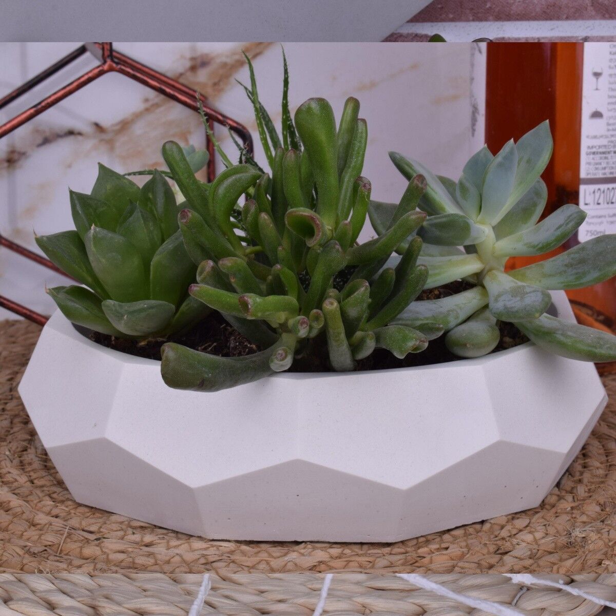 Portavaso Portavaso portavasi "Kelly" bianco con decoro Ø20cm