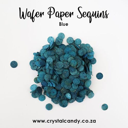 Crystal Candy Edible Wafer Glitter Sequins. Blue