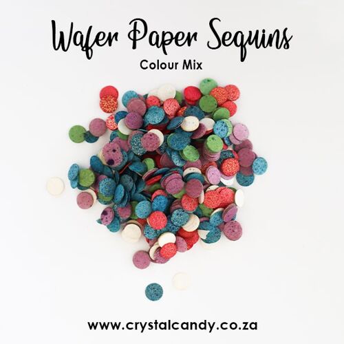 Crystal Candy Edible Wafer Glitter Sequins. Mixed.