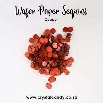 Crystal Candy Edible Wafer Glitter Sequins. Copper