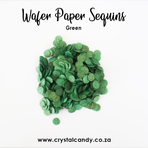 Crystal Candy Edible Wafer Glitter Sequins. Green