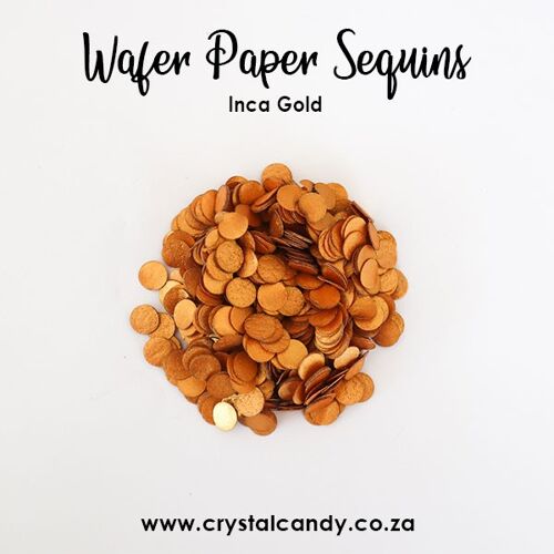 Crystal Candy Edible Wafer Glitter Sequins. Inca Gold