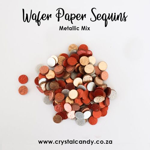 Crystal Candy Edible Wafer Glitter Sequins. Metallic Mix