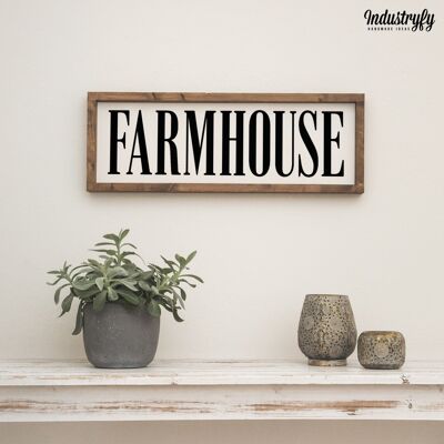 Landhaus Schild "Farmhouse" - mit Rahmen