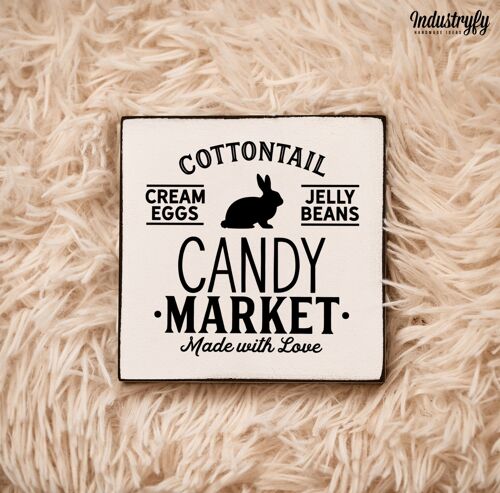 Farmhouse Miniblock "Candy Market" - 10x10 cm