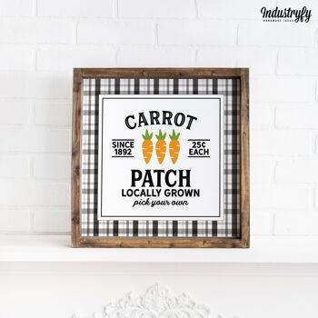 Panneau Landhaus "Carrot Patch" - 30x30 - avec cadre 1