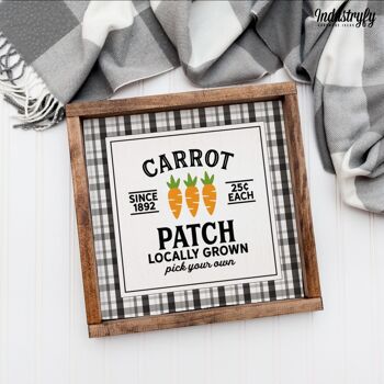 Panneau Landhaus "Carrot Patch" - 30x30 - avec cadre 2