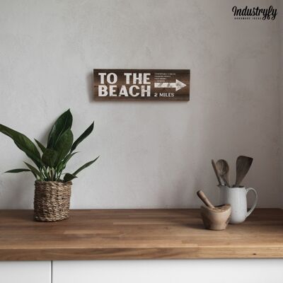 Altholz Schild "to the Beach" - 25x7