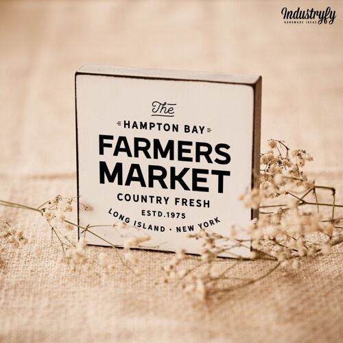 Farmhouse Miniblock "Farmers Market" - 10x10 cm