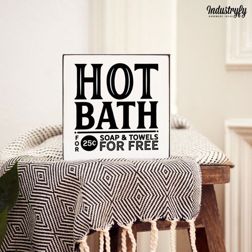 Farmhouse Miniblock "Hot Bath" - 10x10 cm