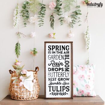 Panneau design de ferme "Le printemps est dans l'air" - avec cadre 2