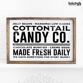 Plaque Country "Cottontail Candy Company" - 21x30 - avec cadre 1