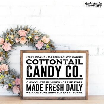 Plaque Country "Cottontail Candy Company" - 21x30 - avec cadre 2